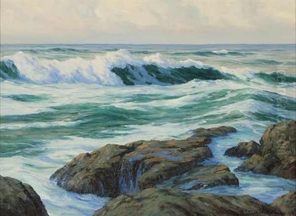 Laguna Coast Oil Painting by Roi Clarkson Colman