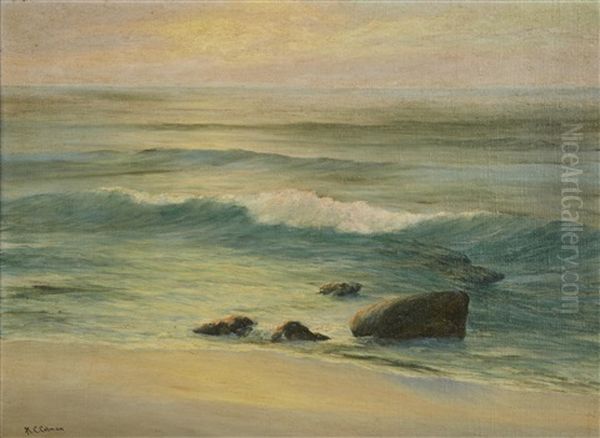 The End Of Day, Laguna Beach Oil Painting by Roi Clarkson Colman