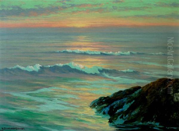 The Opal Sea, Laguna Beach Oil Painting by Roi Clarkson Colman