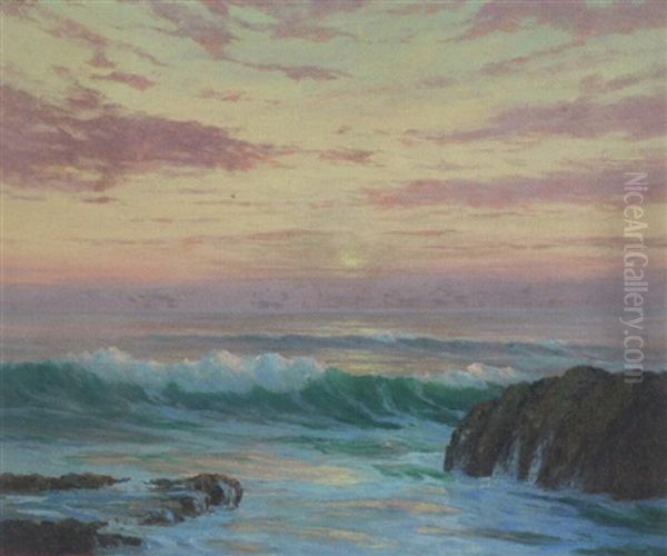 California Surf Oil Painting by Roi Clarkson Colman