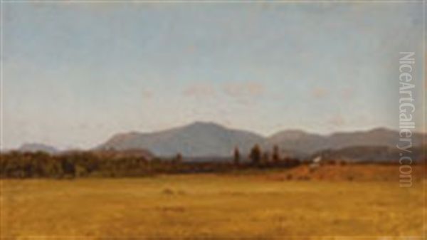 A Summer Landscape - Perhaps Hudson River Valley Or New Hampshire Oil Painting by Samuel Colman