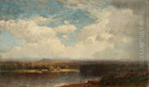 Hudson River Valley Landscape Oil Painting by Samuel Colman