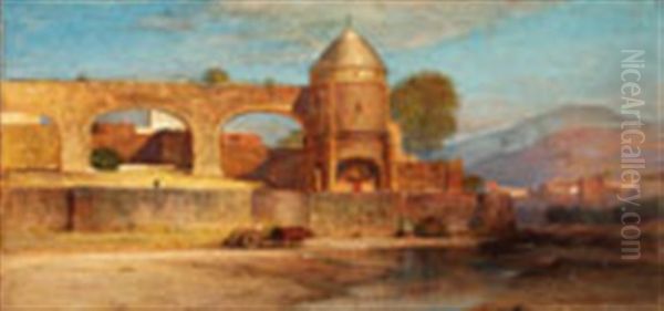 The Water Towers Of Marfil, Mexico Oil Painting by Samuel Colman