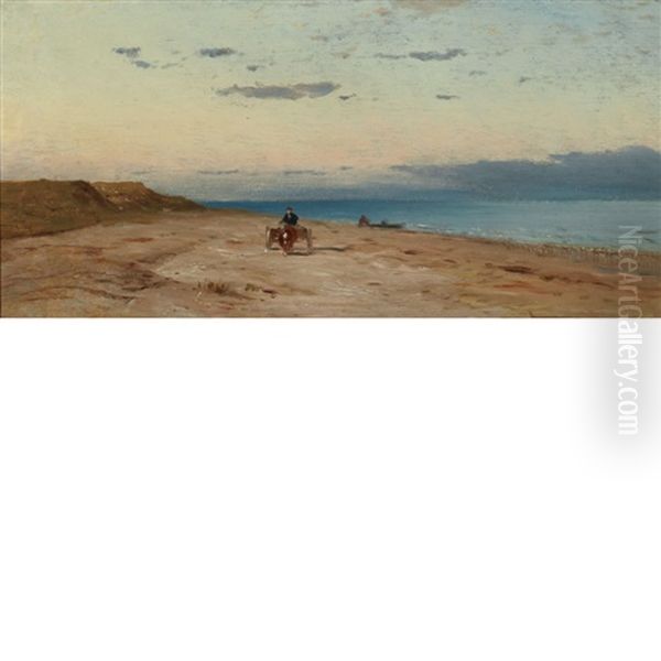 Cart On The Beach by Samuel Colman