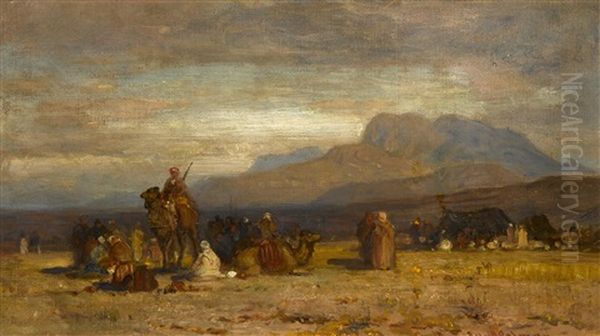 Arab Encampment Oil Painting by Samuel Colman