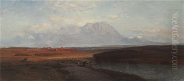 Spanish Peaks, Southern Colorado (study) Oil Painting by Samuel Colman