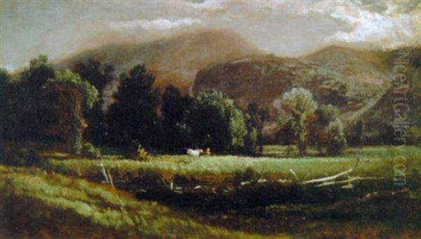 Farm In The Adirondacks Oil Painting by Samuel Colman