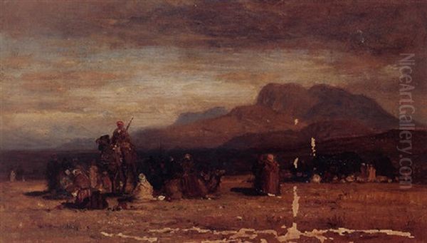 An Arab Encampment Oil Painting by Samuel Colman