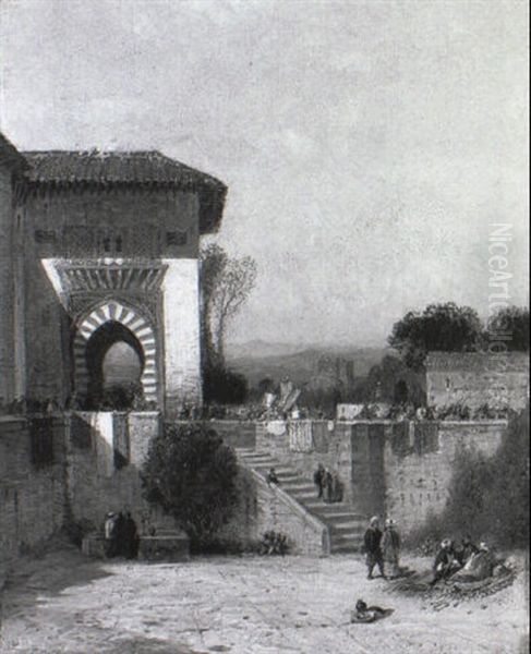 Torre Del Vino, Alhambra Oil Painting by Samuel Colman