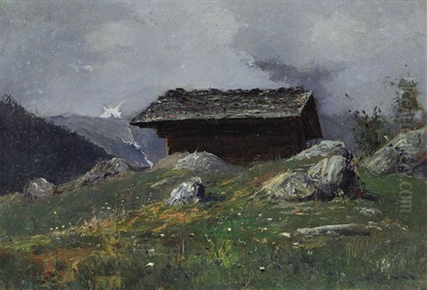 Rifugio Montano Oil Painting by Giovanni Colmo