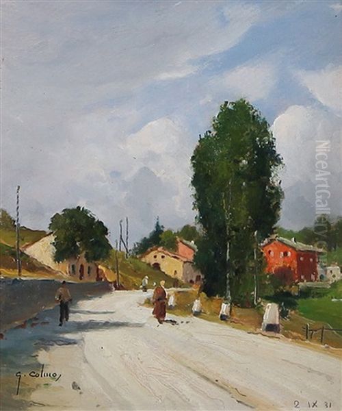 Animazione Nel Paesaggio Novembrino Oil Painting by Giovanni Colmo