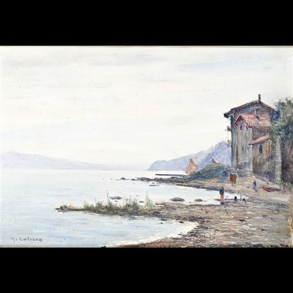 Paesaggio Lacustre Oil Painting by Giovanni Colmo