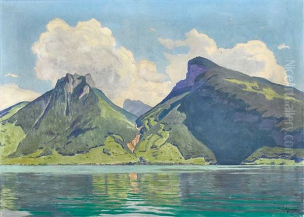 Thunersee Mit Rothorn Und Niederhorn by Plinio Colombi