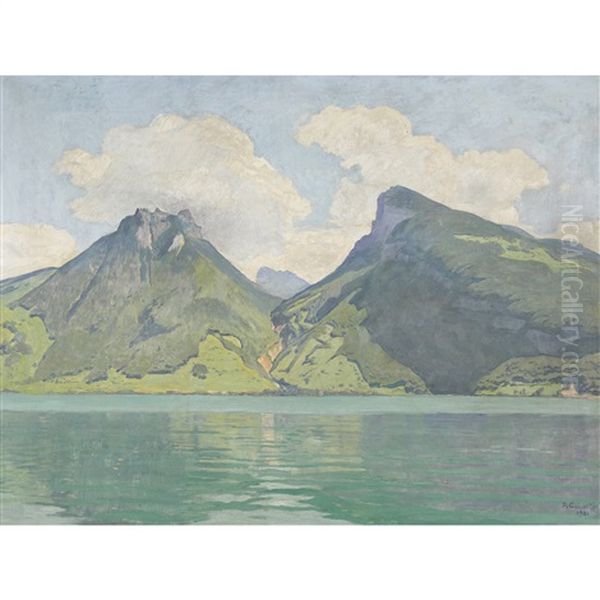 Thunersee Mit Rothorn Und Niederhorn Oil Painting by Plinio Colombi