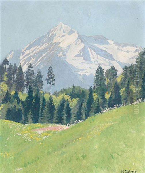 Sommerliche Alppartie Mit Der Jungfrau by Plinio Colombi