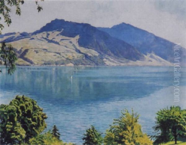 Sommer Am Thunersee Oil Painting by Plinio Colombi