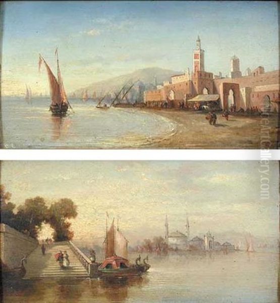 On The Shores Of Bosphorus Oil Painting by Ambrogio Colombo