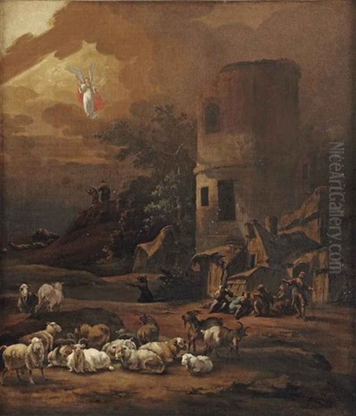 The Annunciation To The Shepherds Oil Painting by Adam de Colonia