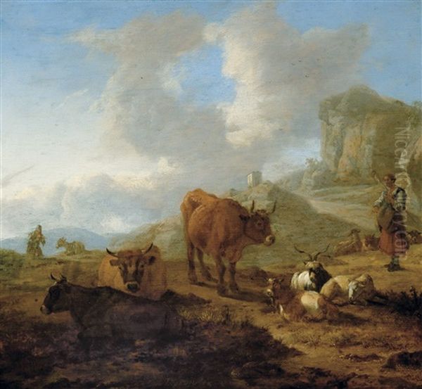 Paysage Avec Bergere Oil Painting by Adam de Colonia