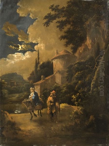 Die Flucht Nach Agypten Oil Painting by Adam de Colonia