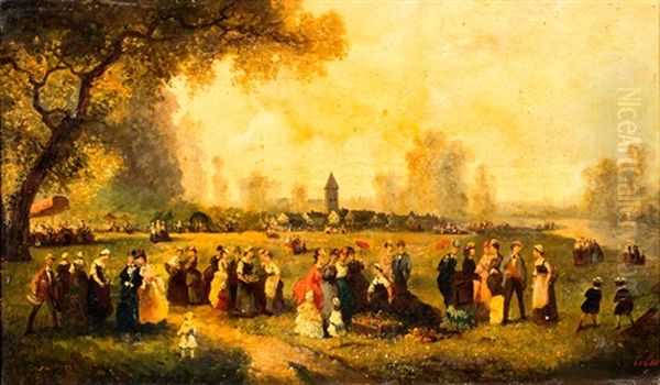 Zomerfeest In De Campagne Oil Painting by Guillaume Francois Colson