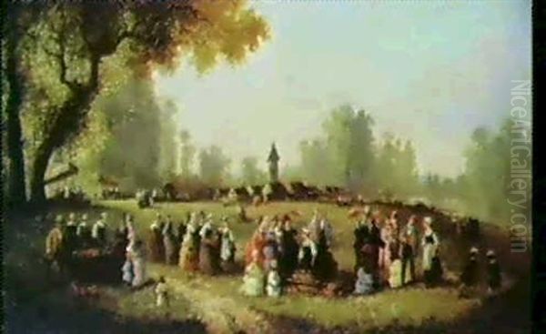 Scene De Campagne Oil Painting by Guillaume Francois Colson