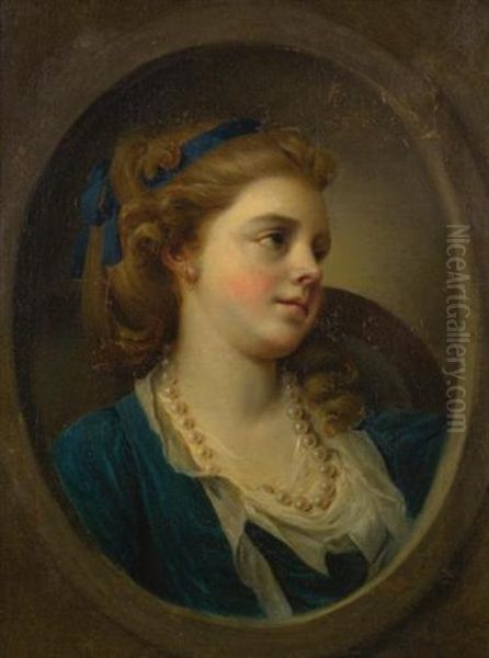 Portrait Of A Girl Oil Painting by Jean Francois Gilles Colson