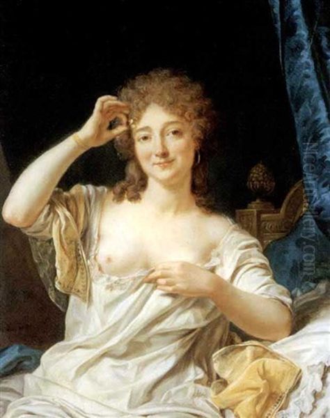 Portrait D'une Femme Assise Oil Painting by Jean Francois Gilles Colson