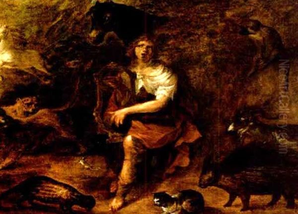 Orpheus Und Die Tiere Oil Painting by David Colyns