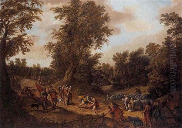 Rencontre De Jacob Et Esau Oil Painting by David Colyns