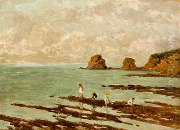 Playa Del Cantabrico Oil Painting by Augusto Comas Y Blanco