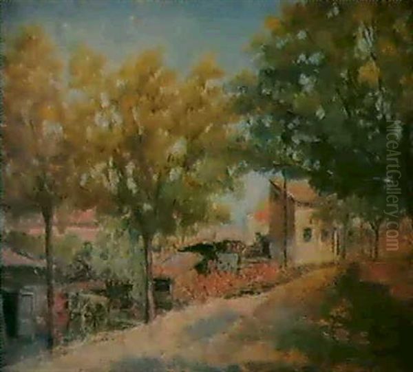 El Pueblecito Oil Painting by Augusto Comas Y Blanco