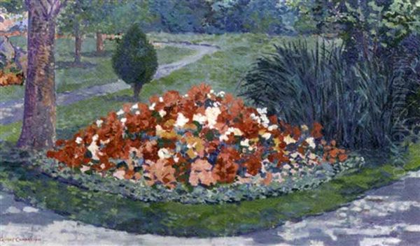 Le Parterre De Begonias Oil Painting by Gisbert Corneille Henri Paul Combaz