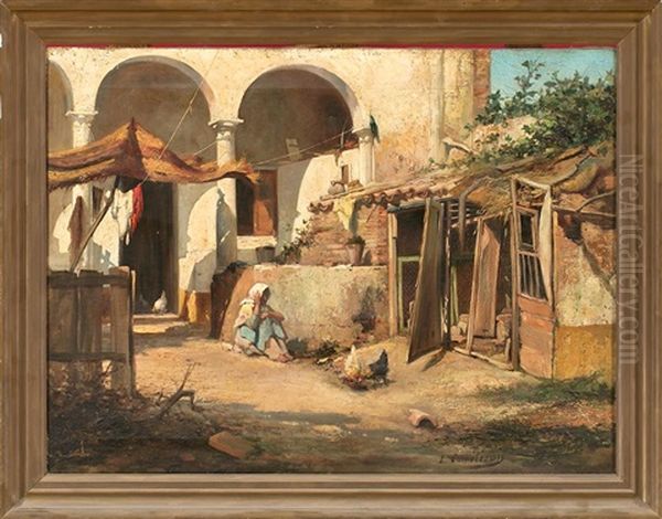 Corral De Gallinas Oil Painting by Leon Comeleran