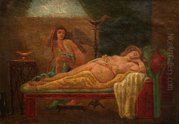 Cupid And Psyche Oil Painting by Leon Francois Comerre