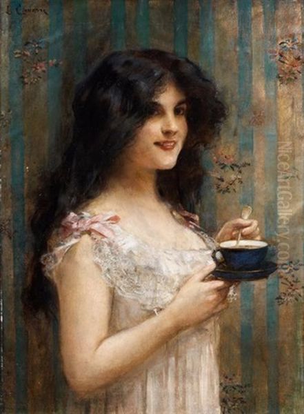 Jeune Fille A La Tasse Oil Painting by Leon Francois Comerre