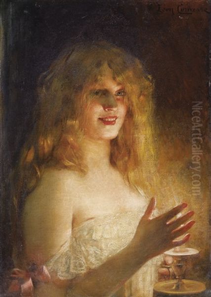 Jeune Fille A La Bougie Oil Painting by Leon Francois Comerre