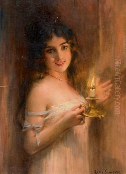 Jeune Fille A La Bougie Oil Painting by Leon Francois Comerre