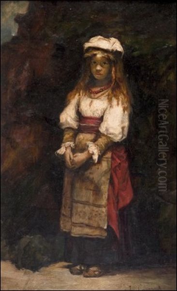 Maalaistytto (a Country Girl) Oil Painting by Leon Francois Comerre