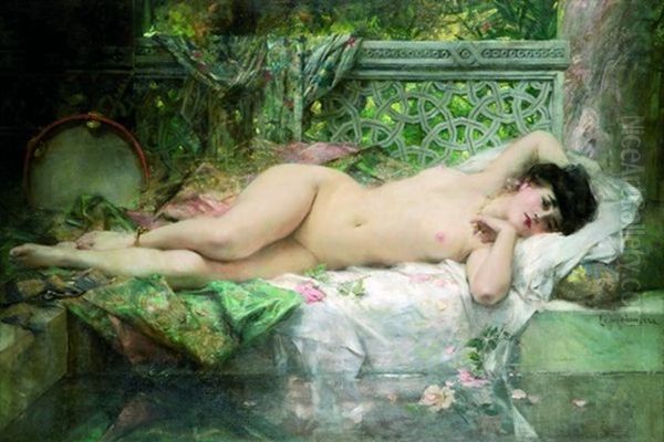 Odalisque Au Bassin Oil Painting by Leon Francois Comerre