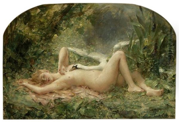 Leda And The Swan Oil Painting by Leon Francois Comerre