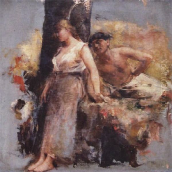 Etude De Couple Oil Painting by Leon Francois Comerre