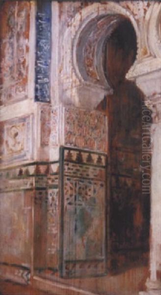 Patio Oriental, L'alhambra Oil Painting by Leon Francois Comerre