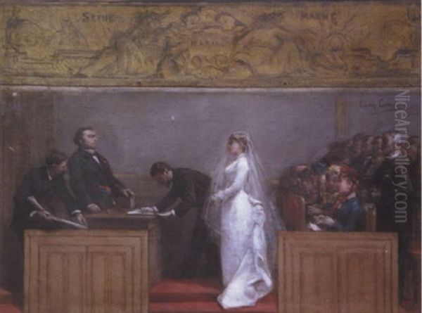 Le Mariage - Projet Pour Un Decor De Mairie Oil Painting by Leon Francois Comerre