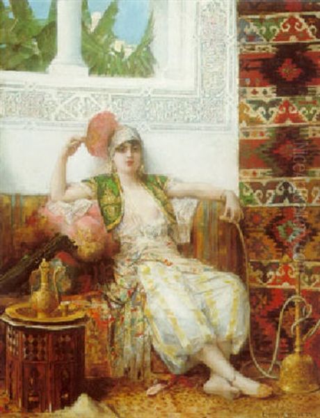 An Odalisque Oil Painting by Leon Francois Comerre