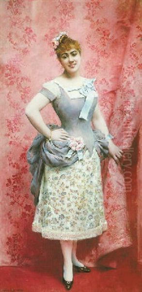 A Portrait Of Madame Knoedler (louise Theo Dans Le Role De La Jolie Parfumeuse) Oil Painting by Leon Francois Comerre