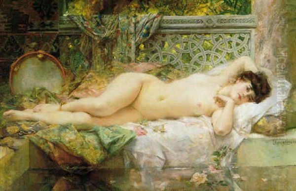 Odalisque Au Bassin Oil Painting by Leon Francois Comerre