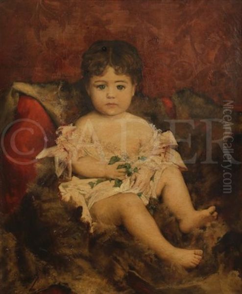 Jeune Enfant Assis Oil Painting by Leon Commere