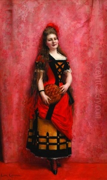 Mme La Comtesse De Fels Oil Painting by Leon Commere