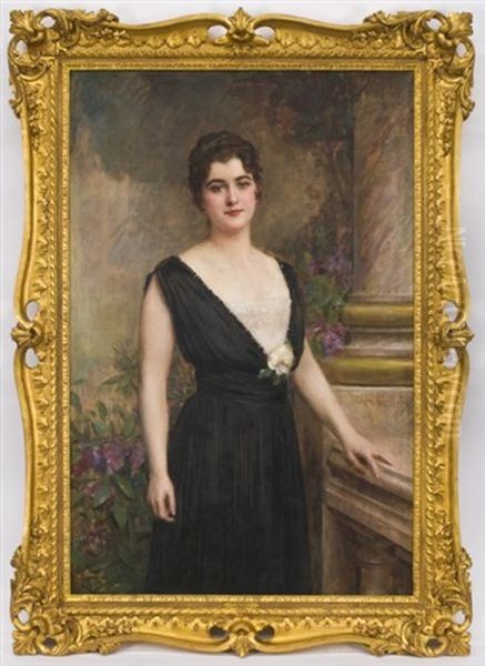 Portrait Of An Elegant Woman by Leon Commere